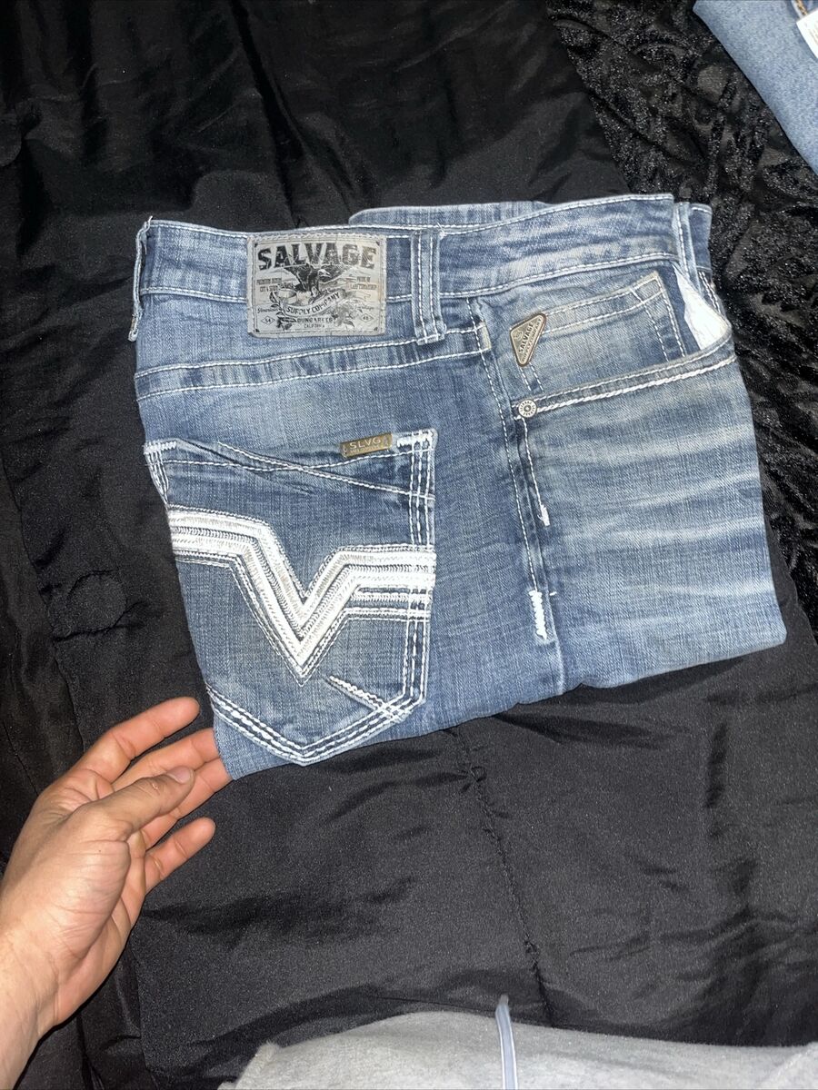 Buckle Salvage Jeans Men's 33R 33X26 Denim Blue SLVG 23-460 Buckle Salvage Jeans Men's 33R 33X26 Denim Blue SLVG 23-460