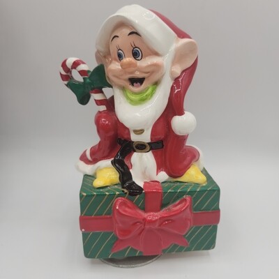 Vgt Disney Christmas Dopey Snow White  Dwarf Musical Box By Schmid  