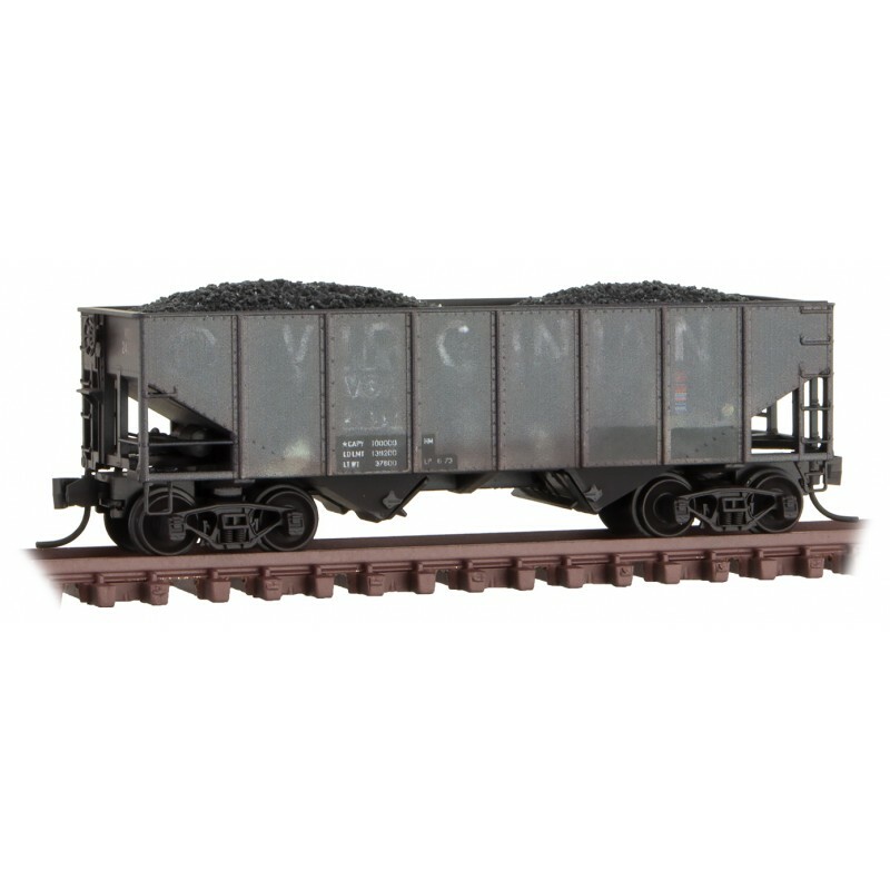 N Scale Virginian Railway 33' Twin Bay Hopper Weathered N Scale MTL #056 51 200