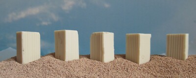 Beton Panzerabwehrblöcke (6) - Spur OO - Maßstab 1:76 - unlackiert