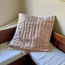 Anthropologie Ruched Voile Vienna Euro Sham Gently Used Gauze Ruching Square