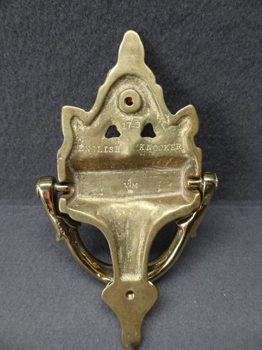 Virginia Metalcrafters 17-3 English Door Knocker Polished Brass VTG Made in USA - Picture 8 of 16