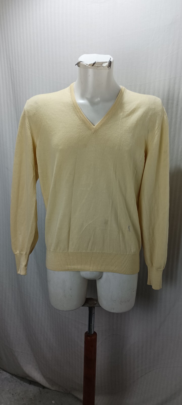 Articolo E781 maglione uomo Yves Saint Laurent giallo taglia 5 L ascelle 53cm 