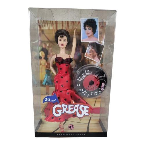 Barbie Pink Label Rizzo Red Dress 30 Yeas of "GREASE" Musical doll stand. NRFB!