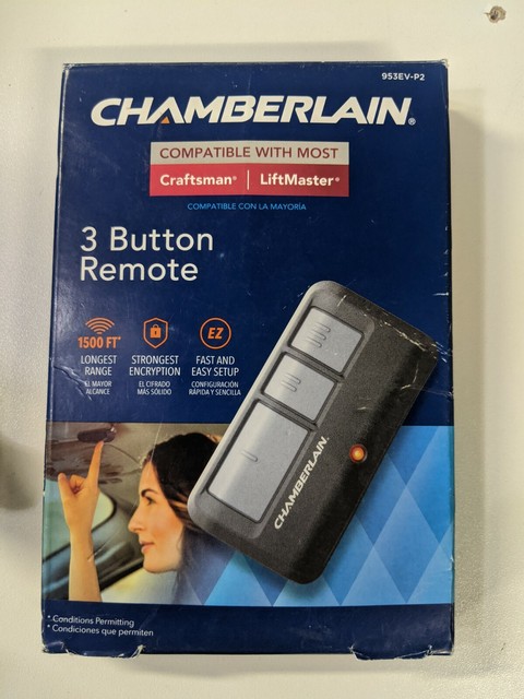 Chamberlain 953EV-P2 3 Button Garage Door Remote - Black for sale