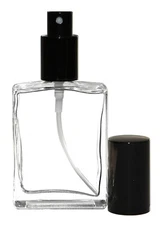 New Perfume Cologne Atomizer Empty Flat Glass Bottle, Black Sprayer 30ml 1 oz