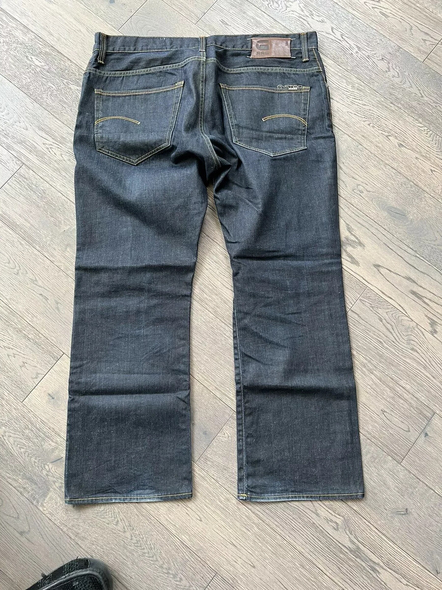 G-STAR RAW DENIM 3301, KBWG 100, BUTTON FLY JEANS DARK BLUE-38 x 30