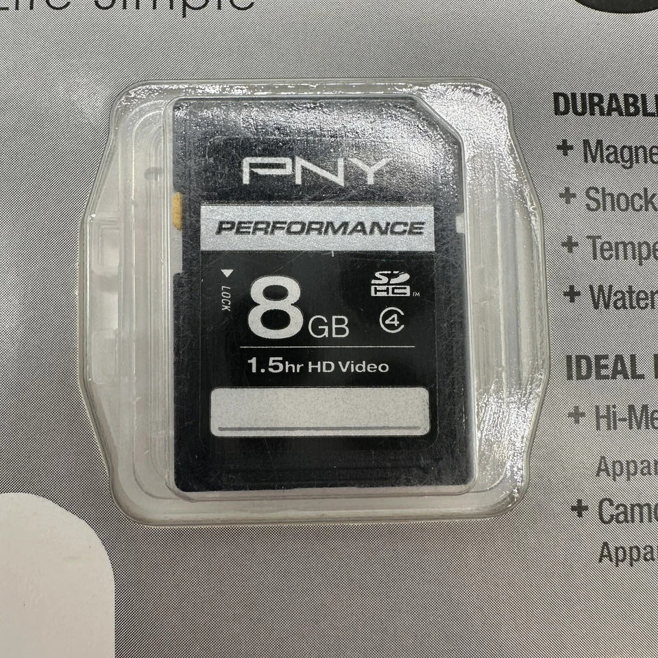 PNY 8 GB SDHC , memory card-1.5hr HD VIDEO, P-SDHC8G4H-GEBF - Image 3 of 3