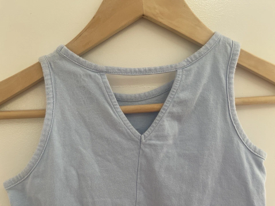 Carter's Kid Floral Zebra Graphic Cut-Out Back 100% Cotton Tank Top Light Blue 6 - Image 4 of 4