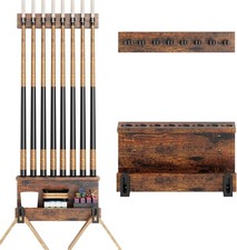 Large Pool Stick Holder Wall Mount, Pool Cue Set Holder for 8 Cues Sticks