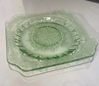 Vintage Jeanette Depression Uranium Glass Adam Saucer