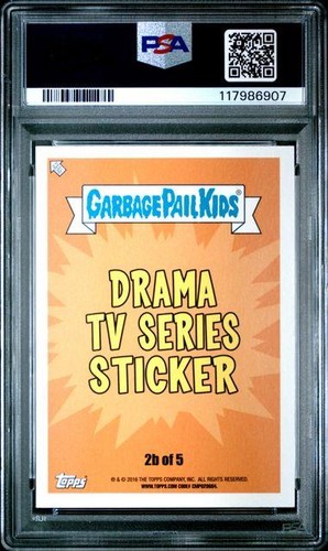2016 Topps GARBAGE PAIL KIDS Trashy TV Drama MELTED MATTHEW Pee Yellow #2b PSA 9 - Picture 2 of 2