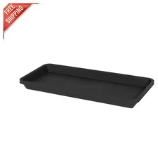 Versatile 2-Pack 30'' Rectangular Plant Tray Saucers for Modern Indoors/Outdoors