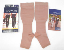 Sigvaris Natural Rubber Open Toe Knee High 30-40mmHg Beige Size S3 Small NOS