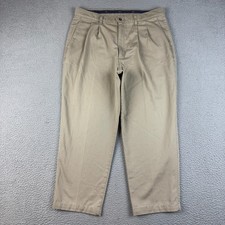 Vintage Dockers Khakis Pleated Tapered Pants Men's 36x30 Cotton USA Made Slacks