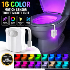 1 Pcs 8 Color LED Toilet Night Light Motion Activated Sensor Bathroom Bowl