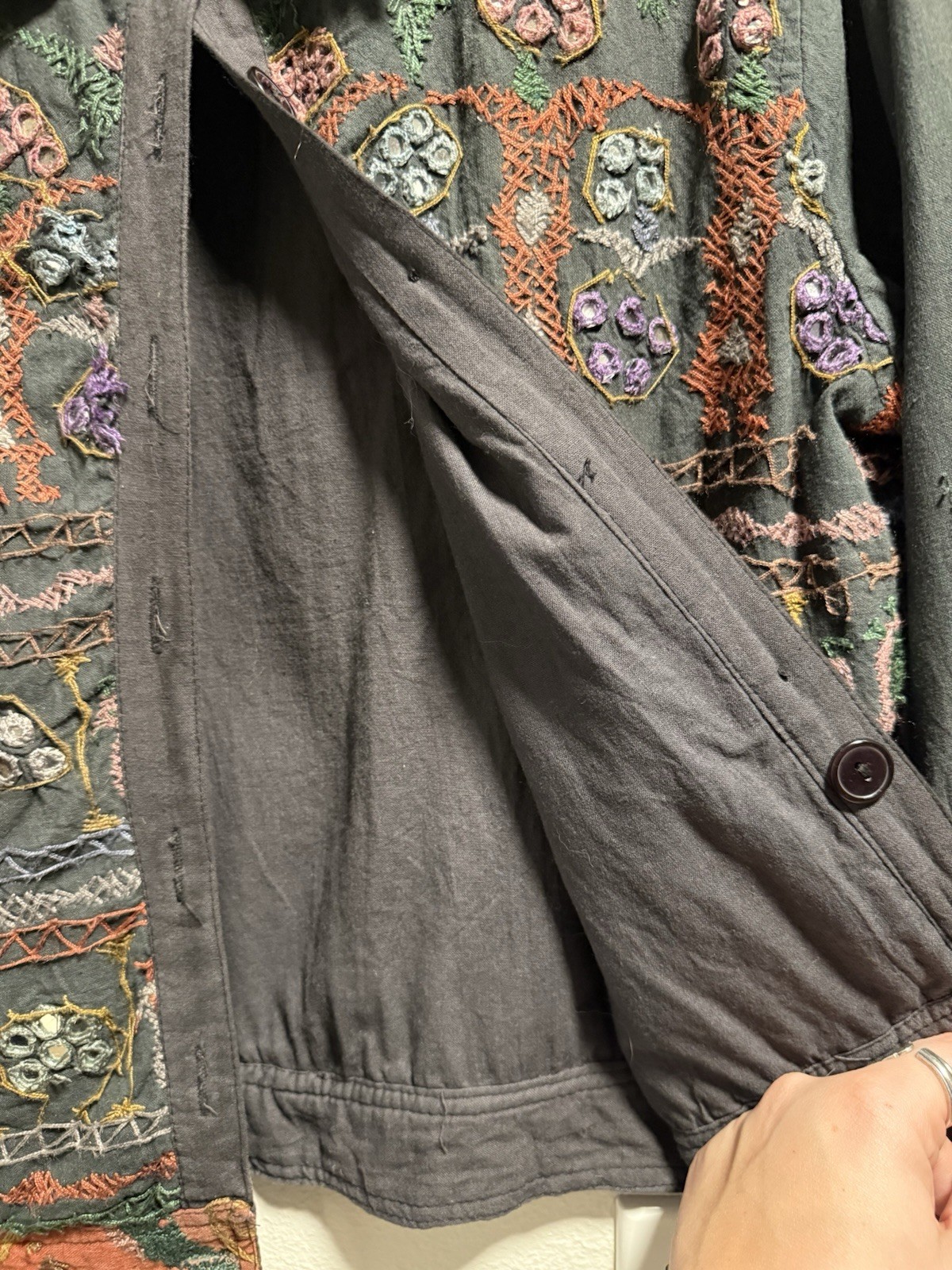 Sacred Threads Multicolor Embroidered Grey Jacket… - image 5