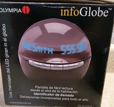 Olympia Infoglobe Digital Caller ID  Time Clock Color Changing # 2058 uu
