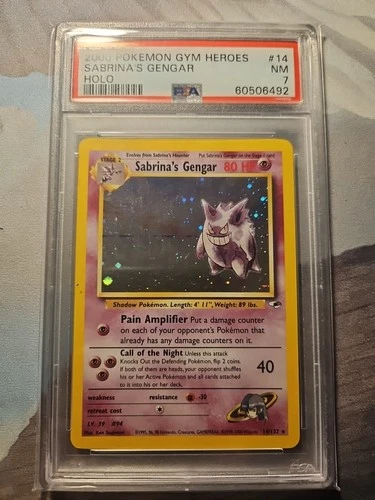 2000 POKEMON GYM HEROES HOLO #14 SABRINA'S GENGAR PSA 7