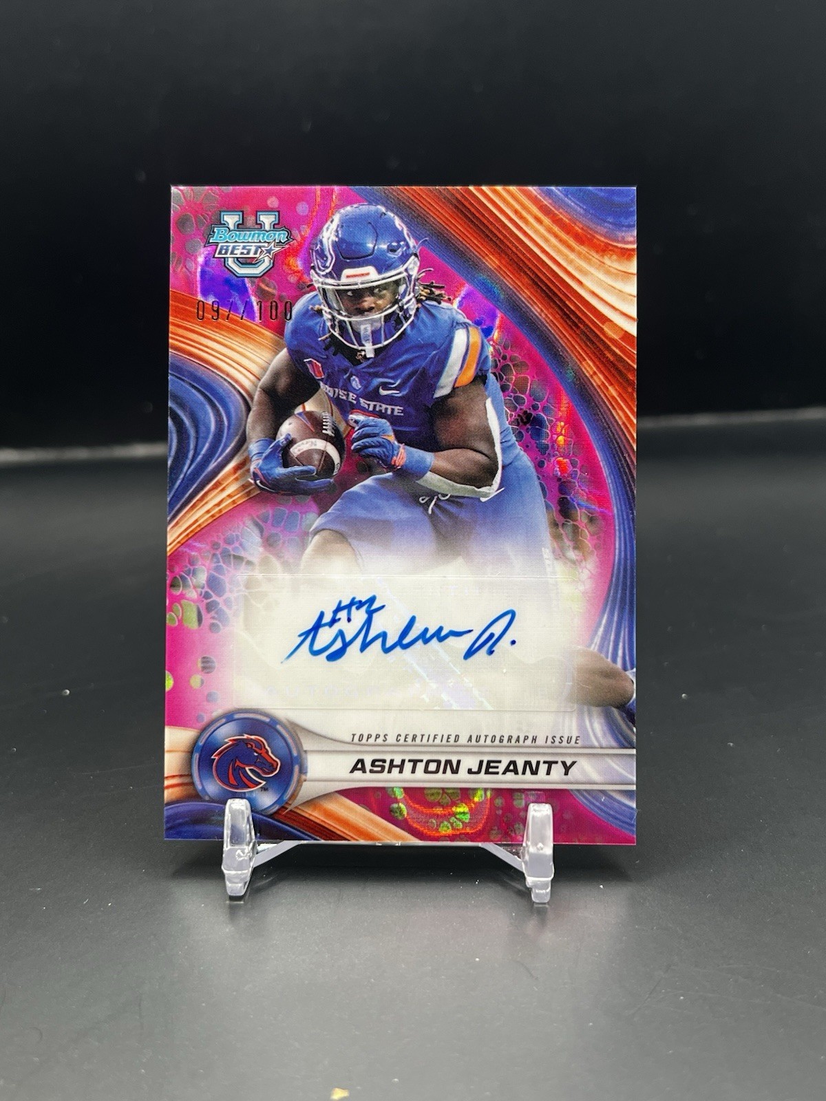 2024 Bowman University Best ASHTON JEANTY RC Pink Lava Refractor AUTO /100