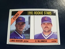 Lance Dickson Hector Villanueva Cubs 1991 Baseball Cards Magazine Extra Border .