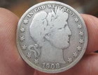 Nice 1908-S Silver BARBER Half Dollar ~ VG