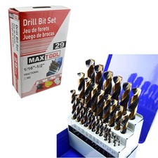 29-Piece Twist Drill Bit Set High Speed Steel M2 Jobber Length Fully Ground