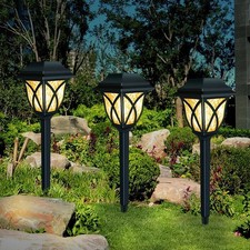 LED Solar Disk Lights Ground Flat Garden Lawn Light for Outdoor Home Use UK