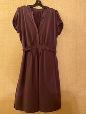 Gap short sleeve shirt dress size L purple ties in back V neck button front