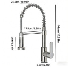 Pull Out Kitchen Tap Mixer Spray Faucet Stainless Steel 360° Swivel Sink Tap UK