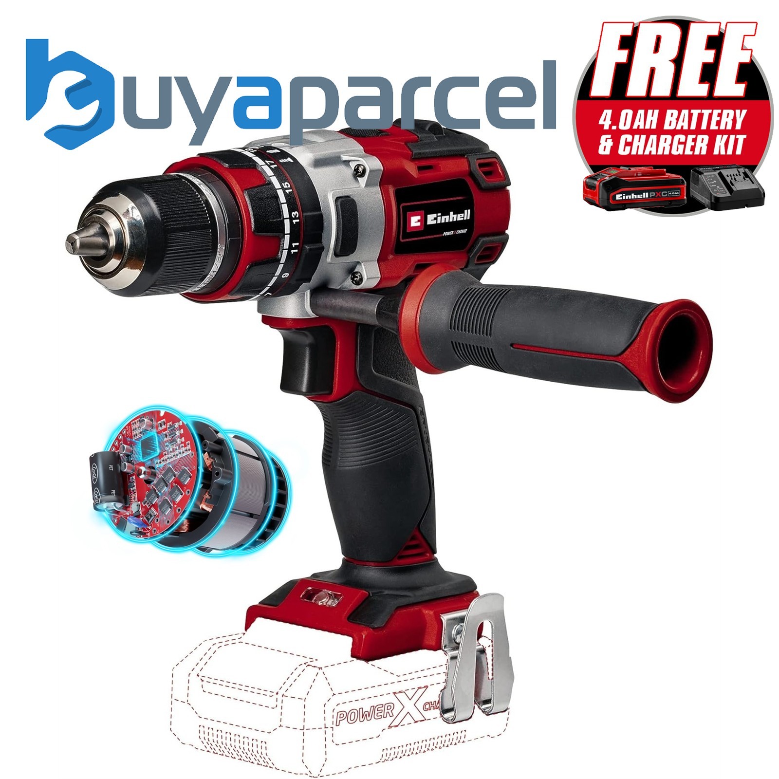 Einhell Professional Brushless Cordless Combi Drill PXC 18v TE-CD 18Li-I BL