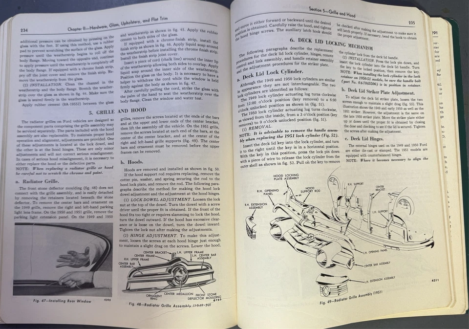 Libro de servicio de reparación original manual Ford Car Shop 1949-1951 - mejor calidad de impresión Foto 2 de 4