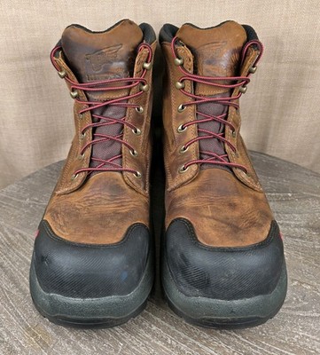 Red Wing King Toe Boots Mens Size 13 Brown Leather Waterproof Safety Toe 4402