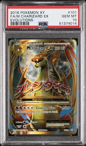 2016 POKEMON XY EVOLUTIONS #101 FULL ART/M CHARIZARD EX PSA 10
