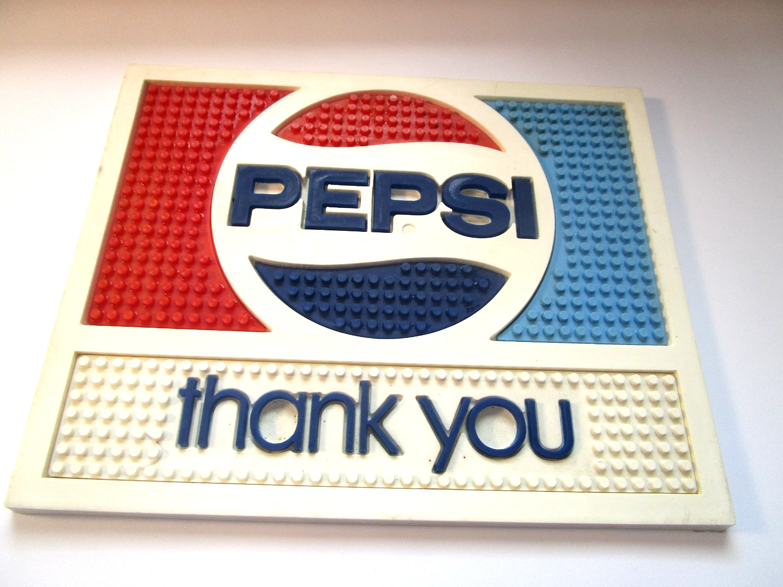 Vintage Pepsi Cola THANK YOU Rubber Bar Change Drink Tasting Mat 9 1/2" x 7 3/4"