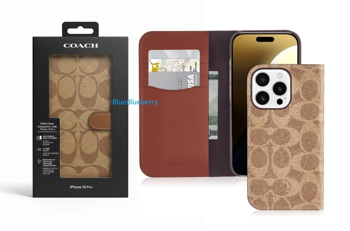 coach iPhoneケース COACH NEW YORK BLACK LEATHER iPhone 17 Pro Case Cover