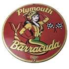 Vintage Plymouth Barracuda Sign - Porcelain Auto Gas Pump Plate Sign