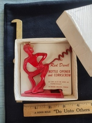 THE RED DEVIL CORKSCREW BOTTLE OPENER MINT CONDITION ORIGINAL BOX NEW OLD STOCK 