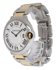 Cartier Ballon Bleu 36mm 18k Yellow Gold/Steel Quartz Watch W69008Z3 3005 3