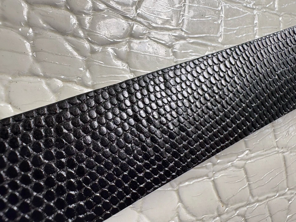 Cinturón Ralph Lauren Mujer Mediano Negro Lagarto Repujado Cuero Italiano Dorado DEFECTOS Foto 4 de 4