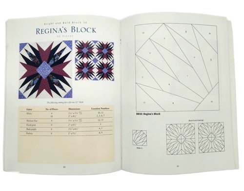 40 Bright and Bold Paper-Pieced Blocks Paper Piecing Book VERY GOOD - Picture 3 of 4