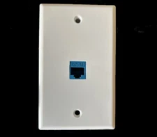 CAT5e Ethernet Wall Plate 1-Port Single Gang Keystone Network Female to Female