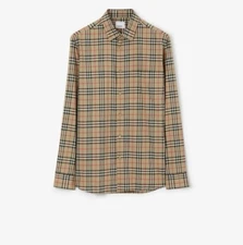 $690 MSRP Burberry Check Cotton Shirt Archive Beige XL