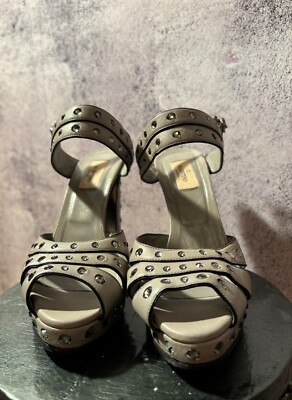 Valentino Garavani Rockstud Spike Leather High Heel Sandals Size38