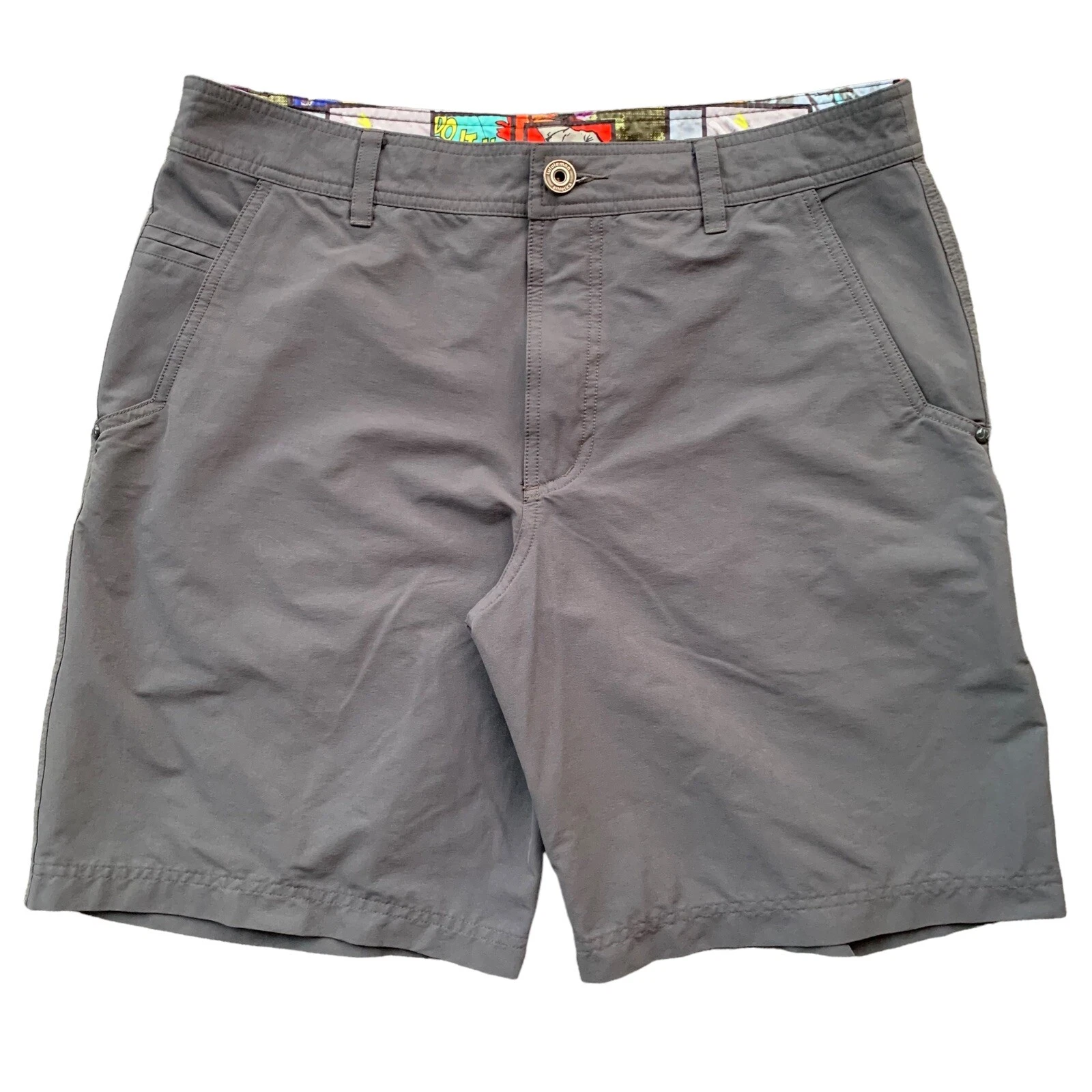 Lululemon Mens Gray Shorts Comic Strip Casual Shorts 34
