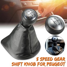 5 Speed Gear Shift Knob Lever Black Chrome Leather For Peugeot 207 307 406 5 Speed Gear Shift Knob Lever Black Chrome Leather For Peugeot 207 307 406