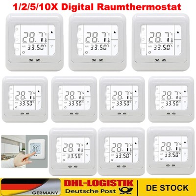 Digital Touchscreen Thermostat Fußbodenheizung Raumthermostat Programmierbar 10x