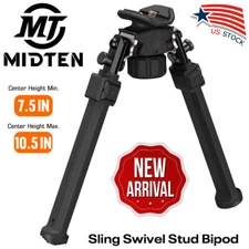 MidTen 7.5-10.5inch Tactical Rifle Bipod Foldable for Sling Stud Mounting System
