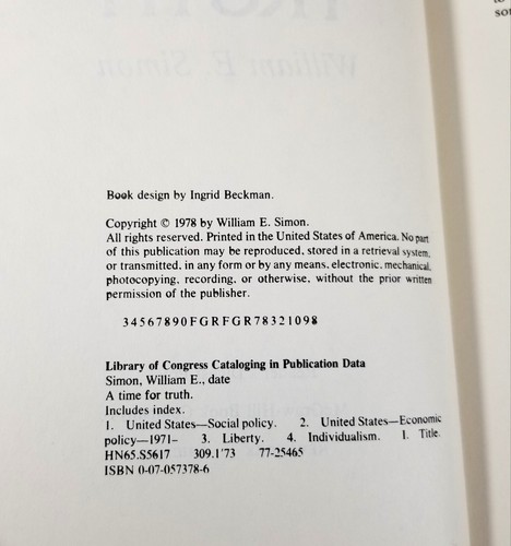 A Time for Truth William E. Simon 1978 Hardcover Wirtschaftspolitik Vintage - Bild 7 von 7