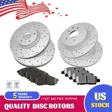Front Rear Drilled Disc Rotors Brake Pads for Nissan 350Z 370Z Infiniti G35 G37
